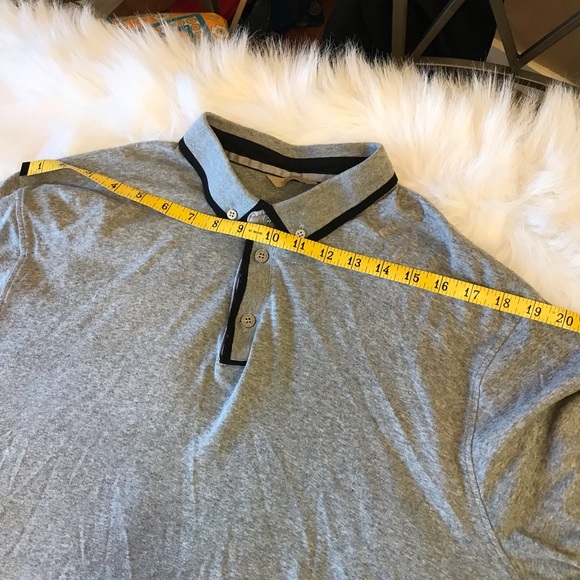 Ted Baker polo shirt grey cotton stretchy tee button up collar top - Picture 12 of 15